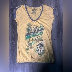 Y2K Disney's High school musical 3 yellow vneck  tee
